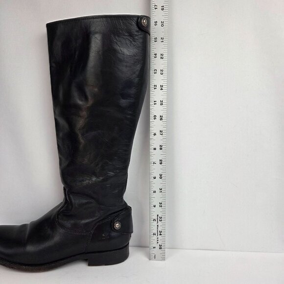 Frye Melissa Button Back Black Leather Riding Boots Size 7.5 B - Picture 15 of 16